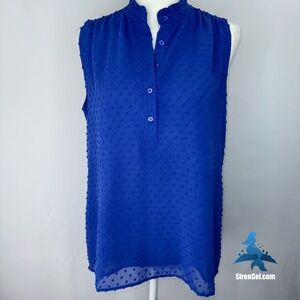 1164 J. Crew Sleeveless Blouse - Size 8 - Blue